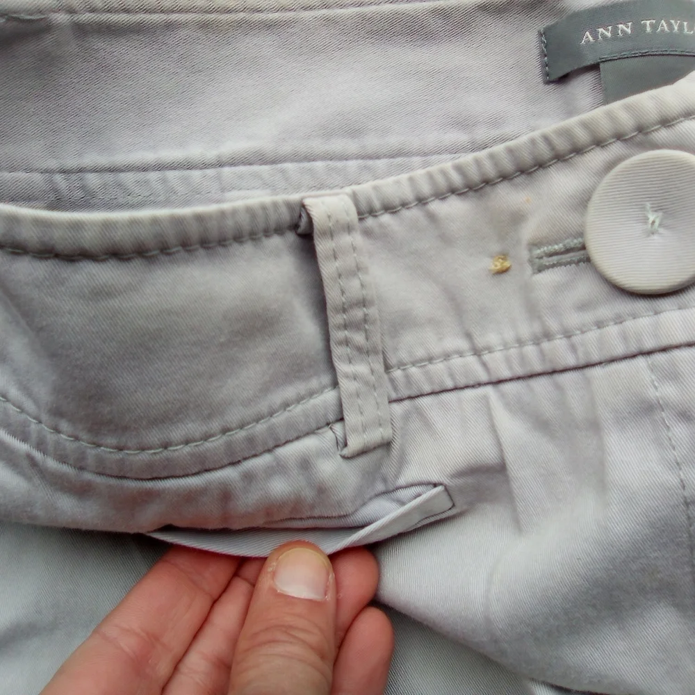 Ann Taylor White Straight-Leg Pants
